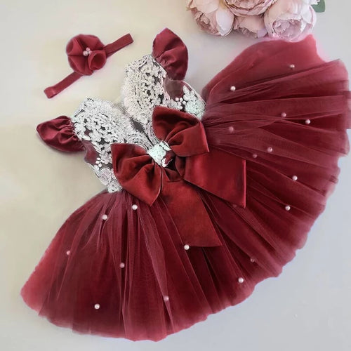 Baby girl tutu pearls dress