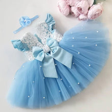 Load image into Gallery viewer, Baby girl tutu pearls dress