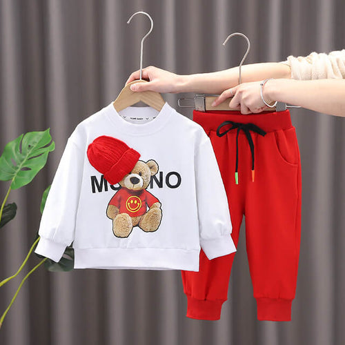 Baby Set Fashion Cartoon stampato Pullover O-collo manica lunga